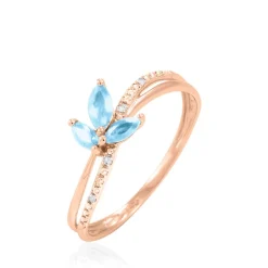 Histoire d'Or Bague Angie Or Rose Topaze Et Diamant Sale