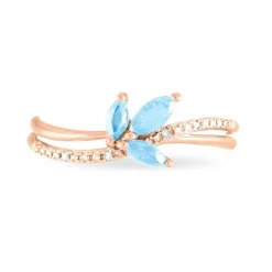 Histoire d'Or Bague Angie Or Rose Topaze Et Diamant