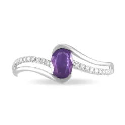 Histoire d'Or Bague Anja Or Blanc Amethyste Et Diamant Discount