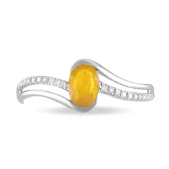 Histoire d'Or Bague Anja Or Blanc Citrine Et Diamant Outlet