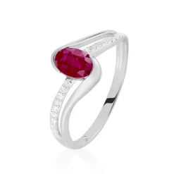 Histoire d'Or Bague Anja Et Diamant or blanc rubis Best