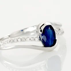 Histoire d'Or Bague Anja Et Diamant or blanc saphir Discount