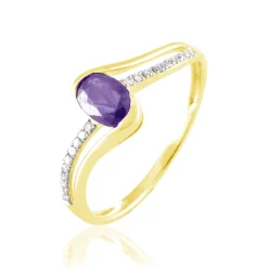 Histoire d'Or Bague Anja Or Jaune Amethyste Et Diamant or jaune améthyste violet New