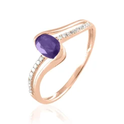 Histoire d'Or Bague Anja Or Rose Amethyste Et Diamant Discount