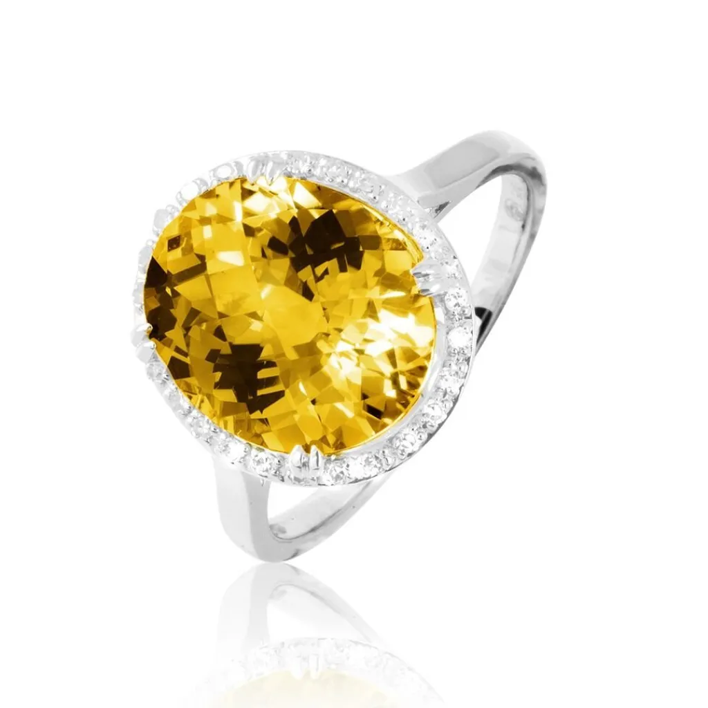 Histoire d'Or Bague Anna Or Blanc Citrine Et Diamant Sale