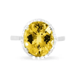 Histoire d'Or Bague Anna Or Blanc Citrine Et Diamant