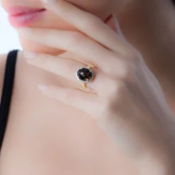 Histoire d'Or Bague Anna Or Blanc Quartz Et Diamant Outlet