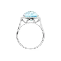 Histoire d'Or Bague Anna Or Blanc Topaze Et Oxyde De Zirconium or blanc topaze bleue Best