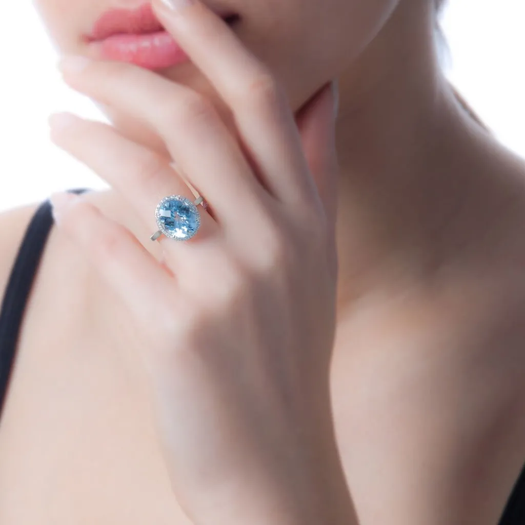 Histoire d'Or Bague Anna Or Blanc Topaze Et Diamant Sale