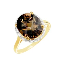 Histoire d'Or Bague Anna Or Jaune Quartz Et Oxyde De Zirconium or jaune quartz marron Sale