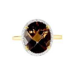 Histoire d'Or Bague Anna Or Jaune Quartz Et Oxyde De Zirconium or jaune quartz marron Sale