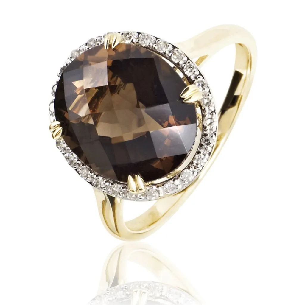 Histoire d'Or Bague Anna Or Jaune Quartz Et Diamant or jaune quartz marron Sale