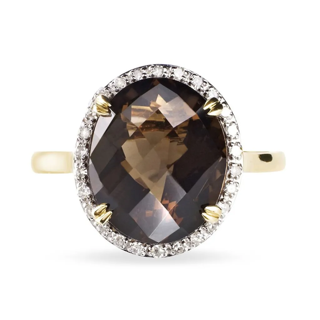 Histoire d'Or Bague Anna Or Jaune Quartz Et Diamant or jaune quartz marron Sale