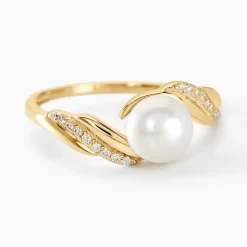 Histoire d'Or Bague Antoinette Or Jaune Perle De Culture Et Oxyde De Zirconium Sale