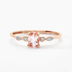 Histoire d'Or Bague Antonia Or Rose Morganite Et Oxyde De Zirconium Sale