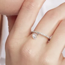 Histoire d'Or Bague Aodh Argent Blanc Oxyde De Zirconium