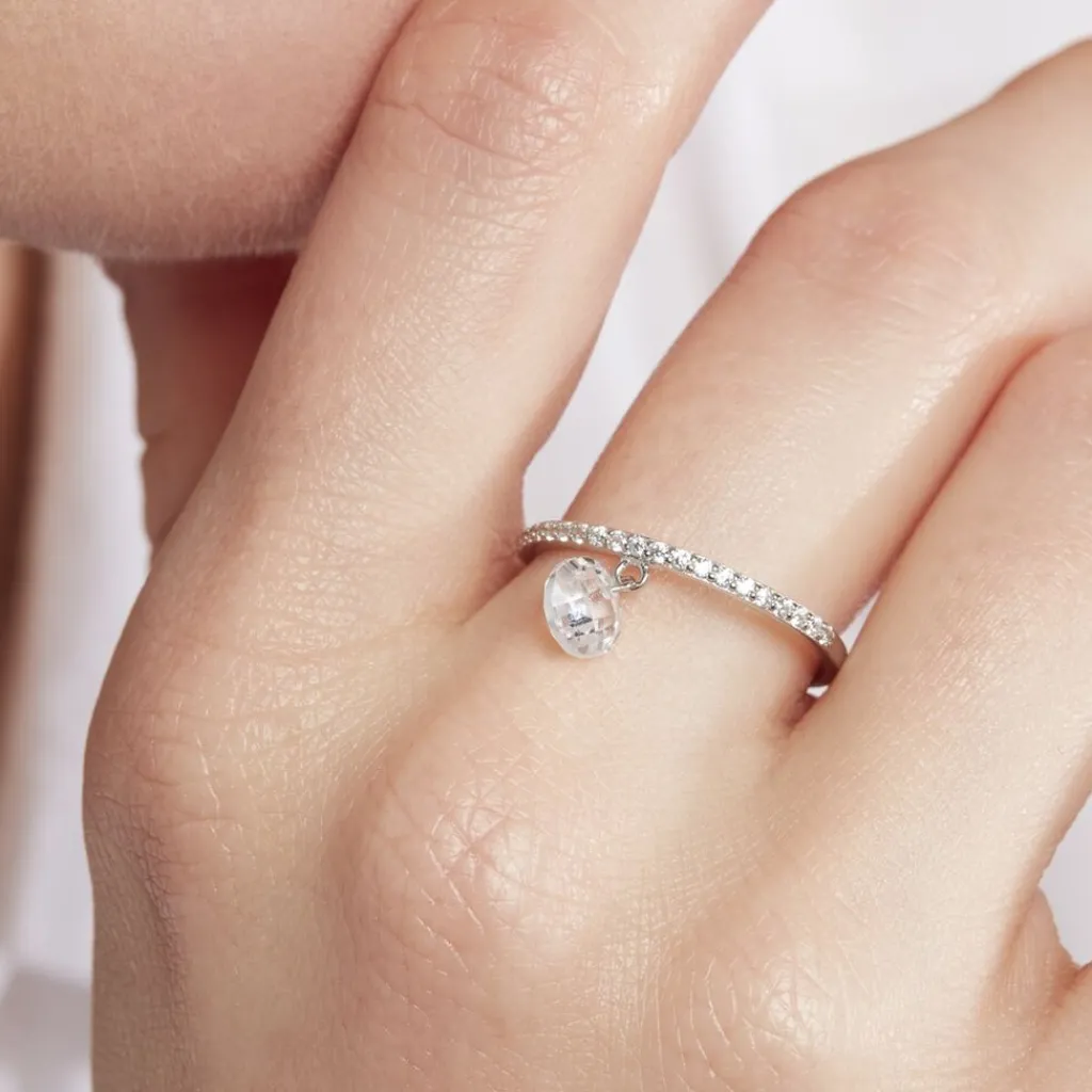 Histoire d'Or Bague Aodh Argent Blanc Oxyde De Zirconium