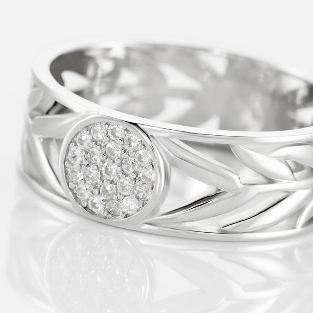 Histoire d'Or Bague Appius Argent Blanc Oxyde De Zirconium New