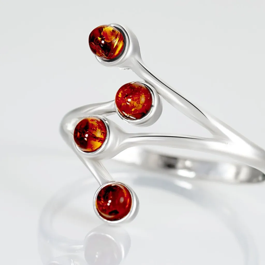 Histoire d'Or Bague Argent Blanc Accorus Ambre Online