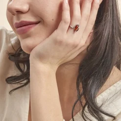 Histoire d'Or Bague Argent Blanc Leeloo Ambre Outlet