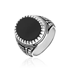 Histoire d'Or Bague Argent Blanc Thimeo Agathe Noire argent gris agate noire Hot