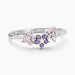 Histoire d'Or Bague Argent Purple Bloom Oxyde De Zirconium Discount