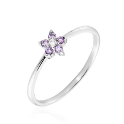 Histoire d'Or Bague Argent Purple Bloom Oxyde De Zirconium Discount