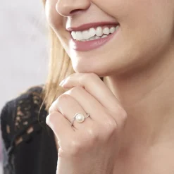 Histoire d'Or Bague Aricie Or Blanc Oxyde De Zirconium Et Perle De Culture Best