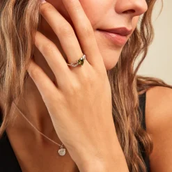 Histoire d'Or Bague Atieno Argent Blanc Oxyde De Zirconium argent blanc oxyde vert Online