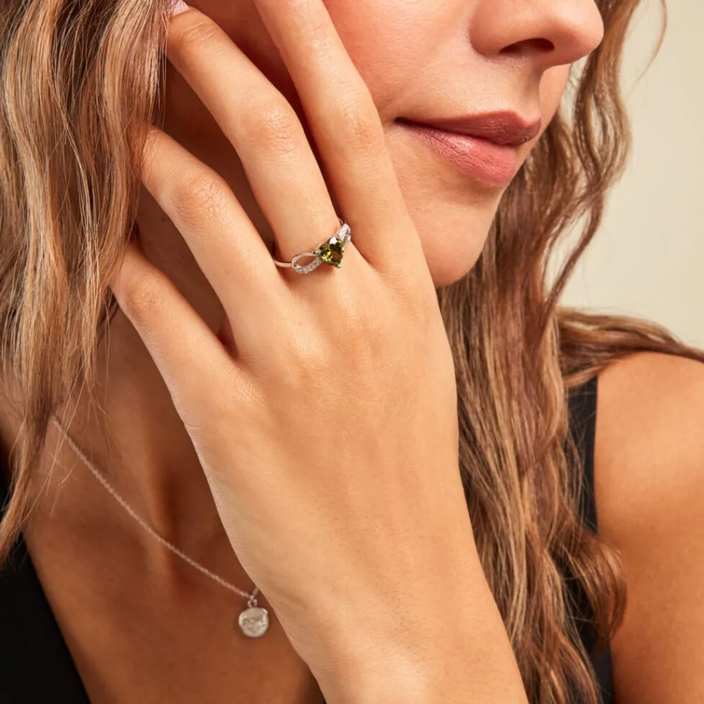 Histoire d'Or Bague Atieno Argent Blanc Oxyde De Zirconium argent blanc oxyde vert Online