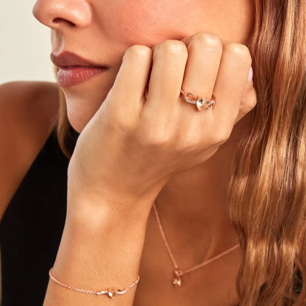 Histoire d'Or Bague Atieno Argent Rose Oxyde De Zirconium argent rose oxyde champagne Best