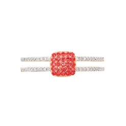 Histoire d'Or Bague Aude Or Rose Rubis Et Diamant New
