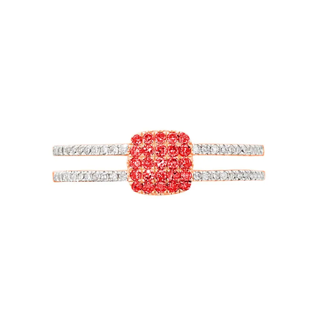 Histoire d'Or Bague Aude Or Rose Rubis Et Diamant New