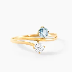 Histoire d'Or Bague Beauté Bleutée Or Jaune Topaze Oxyde De Zirconium Outlet