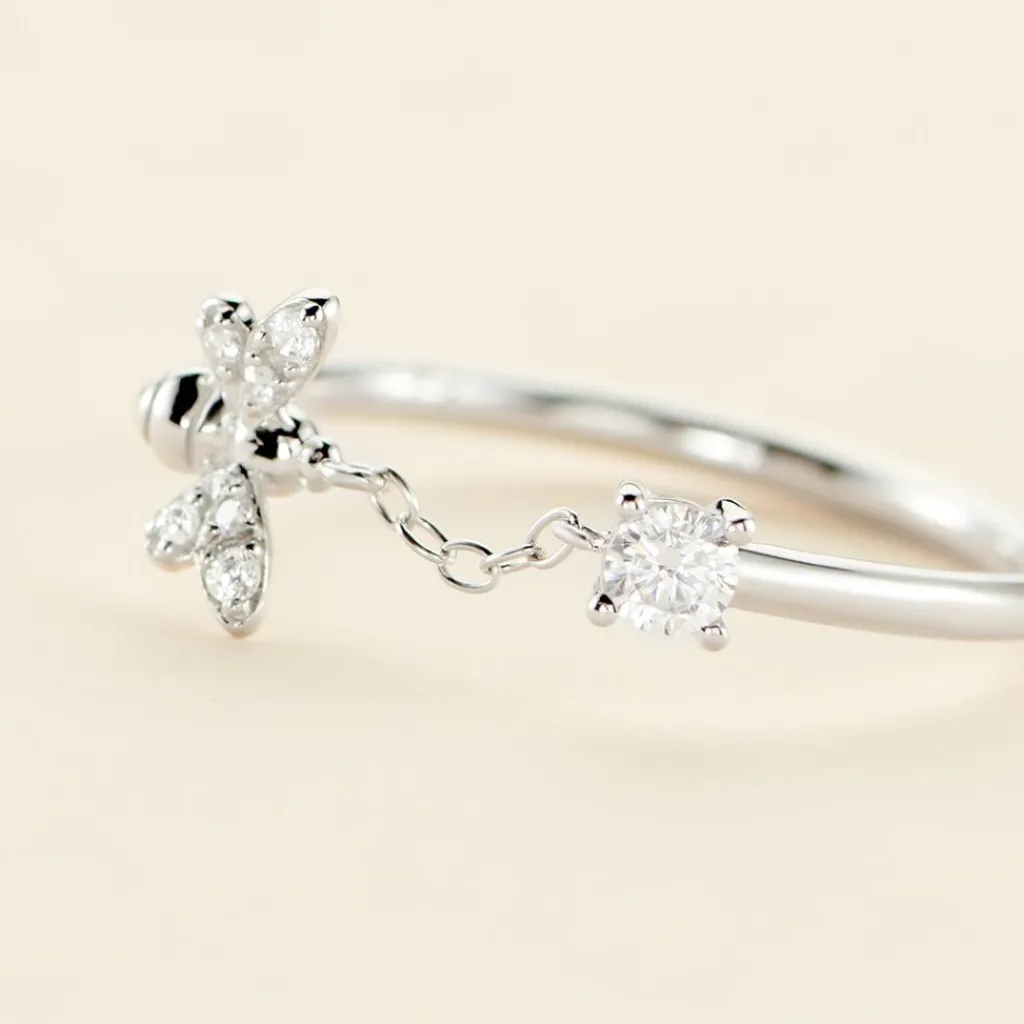 Histoire d'Or Bague Bee Good Argent Blanc Oxyde De Zirconium Outlet