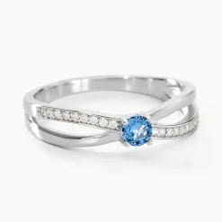 Histoire d'Or Bague Bertheline Argent Blanc Oxyde De Zirconium argent blanc oxyde bleu Clearance