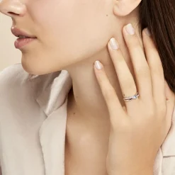 Histoire d'Or Bague Bertheline Argent Blanc Oxyde De Zirconium argent blanc oxyde bleu Clearance