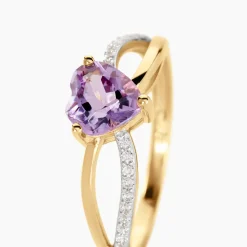 Histoire d'Or Bague Bertille Or Jaune Amethyste Et Oxyde De Zirconium