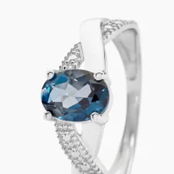 Histoire d'Or Bague Candice Or Blanc Topaze or blanc topaze london blue Clearance