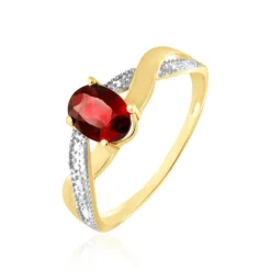 Histoire d'Or Bague Candice Or Jaune Grenat Discount