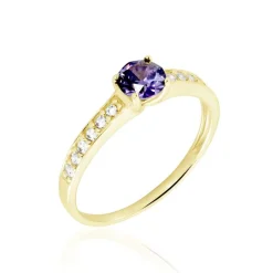 Histoire d'Or Bague Carrol Or Jaune Améthyste Oxyde De Zirconium or jaune améthyste violet Outlet