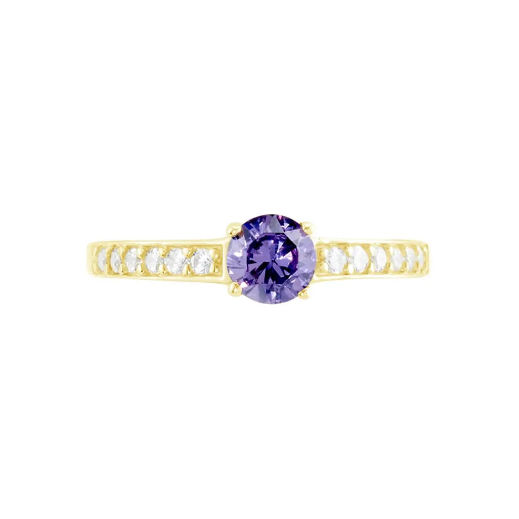 Histoire d'Or Bague Carrol Or Jaune Améthyste Oxyde De Zirconium or jaune améthyste violet Outlet