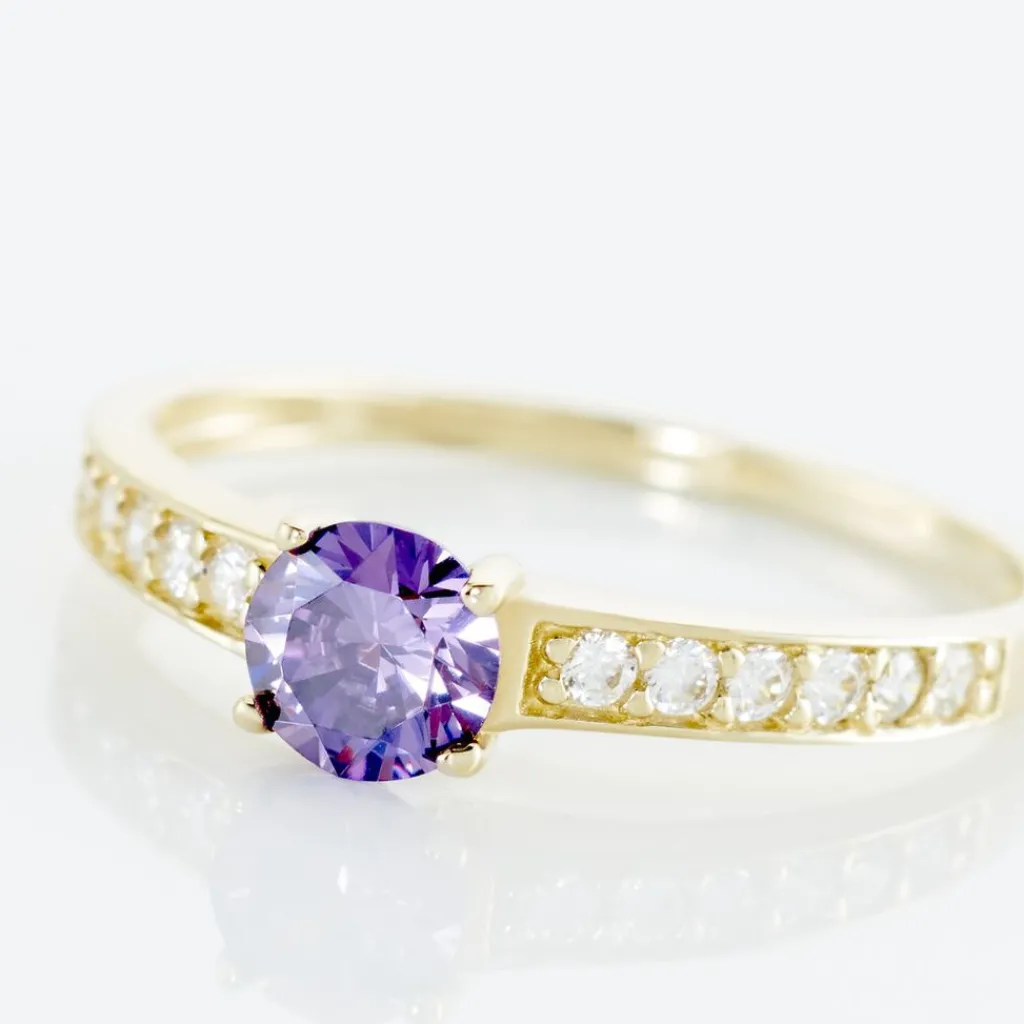 Histoire d'Or Bague Carrol Or Jaune Améthyste Oxyde De Zirconium or jaune améthyste violet Outlet