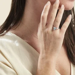 Histoire d'Or Bague Cassius Or Blanc Topaze Bleu Sky Clearance