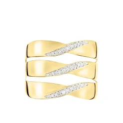 Histoire d'Or Bague Catharine 3 Rangs Or Jaune Diamant Best