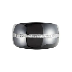 Histoire d'Or Bague Ceramik Design Argent Blanc Oxyde De Zirconium Et Céramique