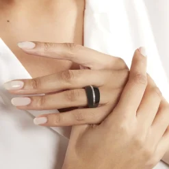 Histoire d'Or Bague Ceramik Design Argent Blanc Oxyde De Zirconium Et Céramique