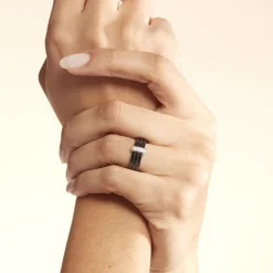 Histoire d'Or Bague Ceramik Design Argent Blanc Oxyde De Zirconium Et Céramique Discount