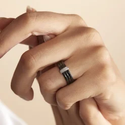 Histoire d'Or Bague Ceramik Design Argent Blanc Oxyde De Zirconium Et Céramique Discount