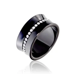 Histoire d'Or Bague Ceramik Design Argent Blanc Céramique Et Strass Sale